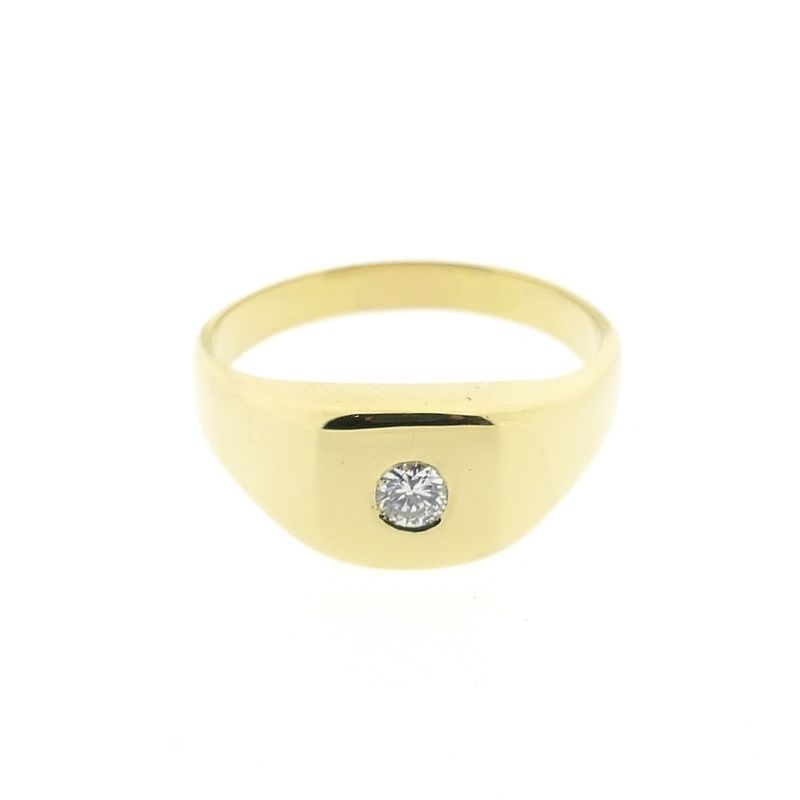 Image 3 of Gold men's ring with diamond; 0.20 ct.