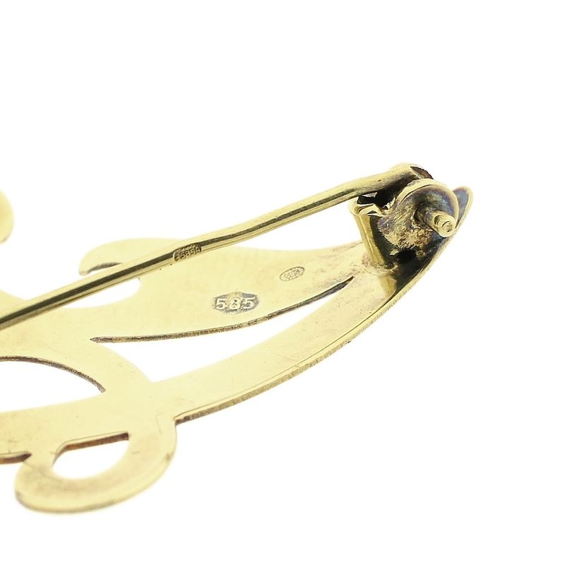 Image 2 of Gold brooch of the letter L