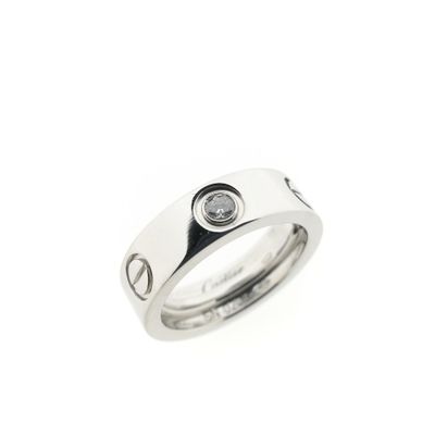 Image 1 of White gold LOVE ring set with diamond; Cartier