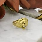 Image 2 of Gold ring of a lion's head with zirconia