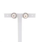 Image 1 of White gold stud earrings with Tahitian pearl and diamonds; approx. 0.64 ct.