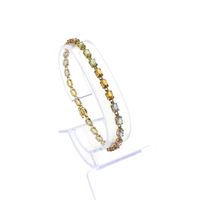 Gold bracelet with colored sapphire | 18 cm