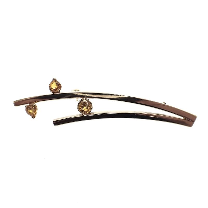 Image 1 of Golden fantasy brooch with citrine