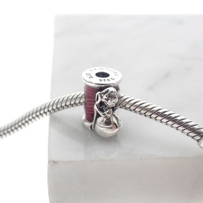 Image 2 of Pandora x Disney charm; Silver; Cinderella Suzy Mouse Needle and Thread