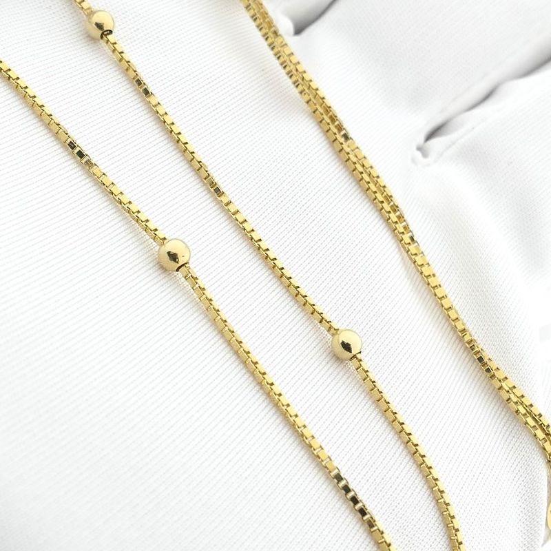 Image 8 of Golden Venetian link chain with balls