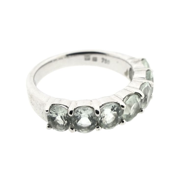 Image 4 of Tirisi white gold rings set with aquamarine and diamonds; 0.24 ct.