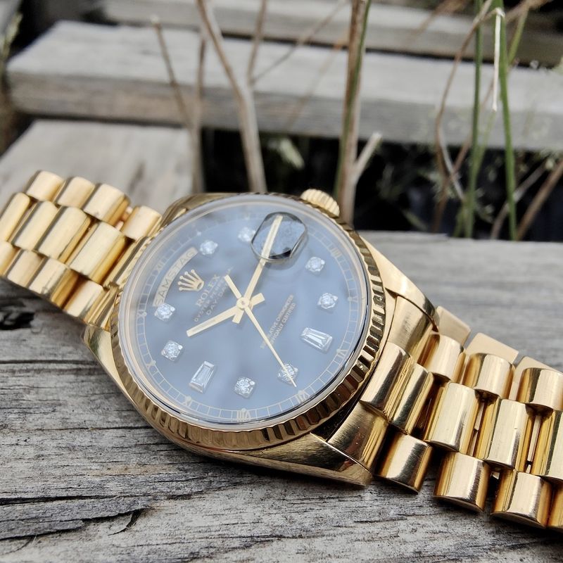 Image 6 of Rolex Day-Date 18038; 18k men's watch on President strap