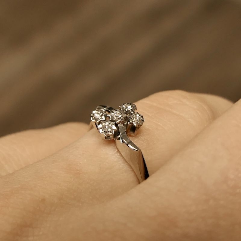 Image 7 of White gold ring with diamond | 0.025 ct.