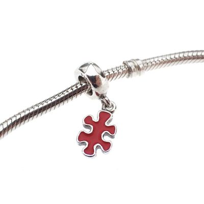 Image 2 of Pandora charm pendant; Silver; Red Puzzle