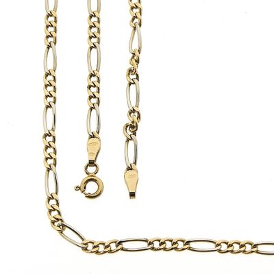 Image 1 of Two-tone gold Figaro link chain