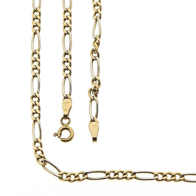 Image 1 of Two-tone gold Figaro link chain