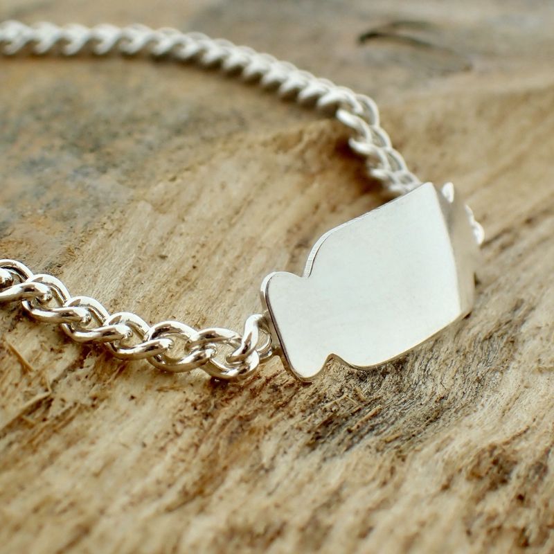 Image 6 of Silver gourmet link bracelet with engraving plate