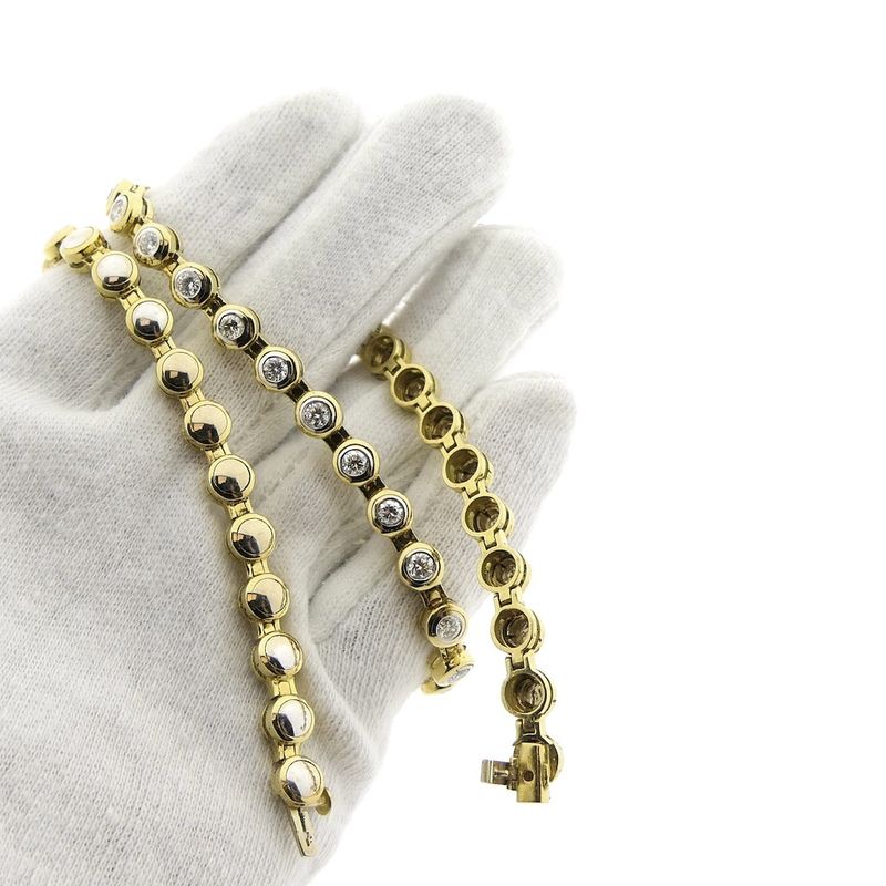 Image 3 of Two-tone gold tennis necklace with diamonds