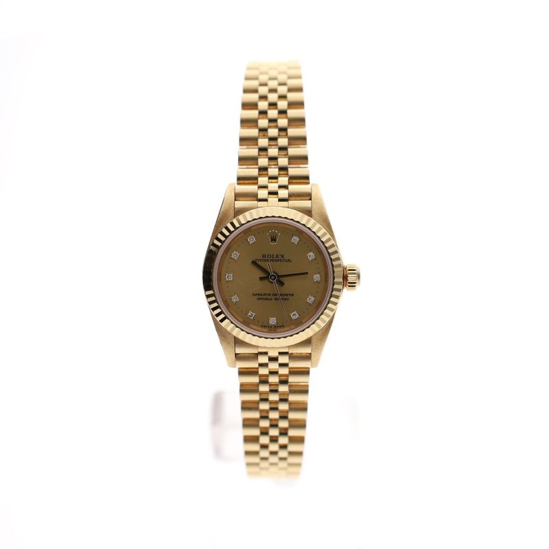 Image 19 of Rolex Oyster Perpetual 26mm 76198; 18ct. Yellow Gold Ladies Watch