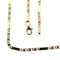 Gold closed Figaro link chain | 47 cm