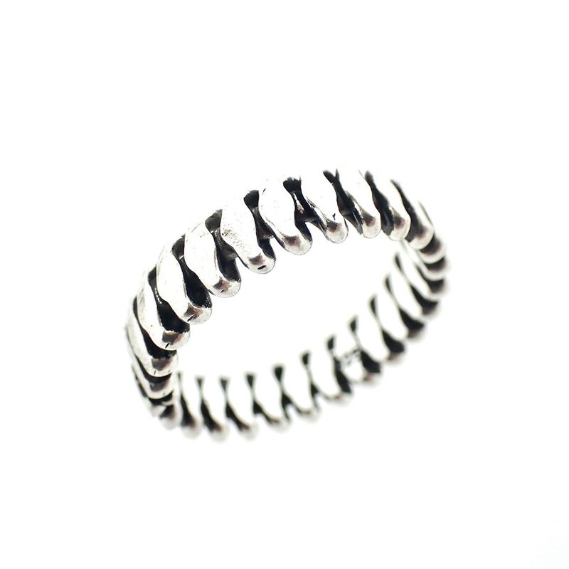 Image 7 of Silver ring with ribbed structure