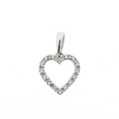 Image 1 of 18-karat white gold heart pendant with 0.08 ct diamond