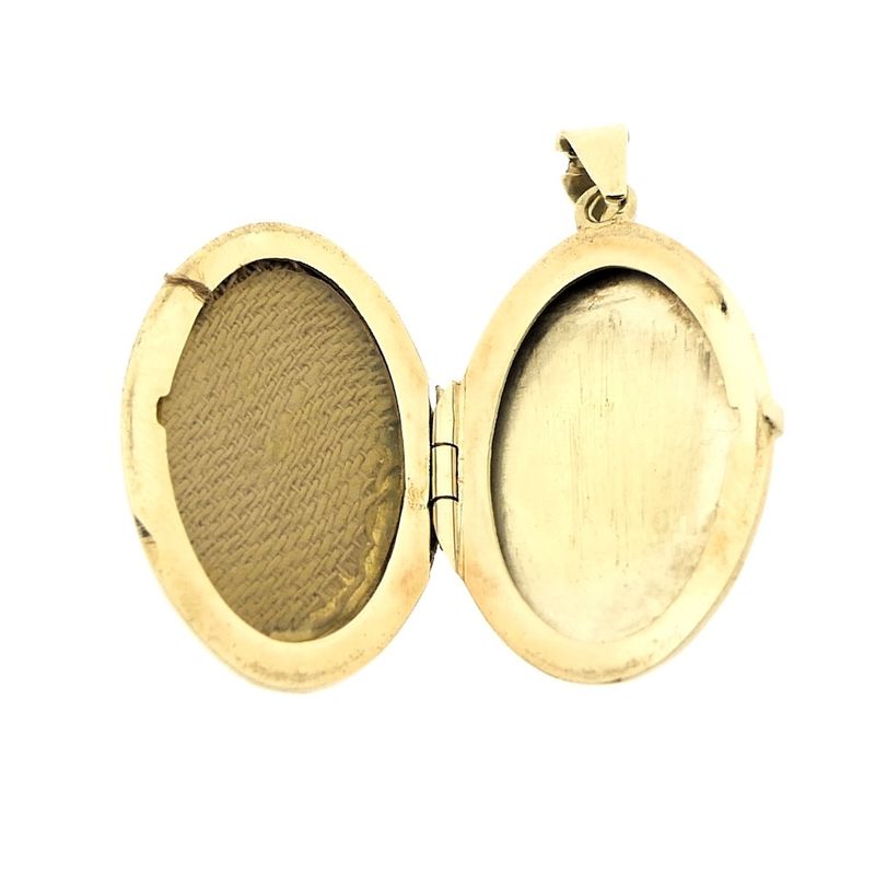 Image 5 of Vintage gold locket pendant; Floral design