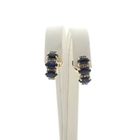 Image 1 of Bicolor gold stud earrings with sapphire and diamond | 0.20 ct.