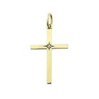 Image 1 of Gold pendant of a cross with diamond | 0.01 ct.