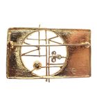 Image 4 of Gold design brooch with diamond; 0.15 ct.