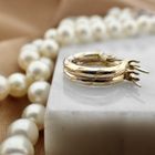 Image 7 of 18K Two-tone gold earrings | Ø 14 mm