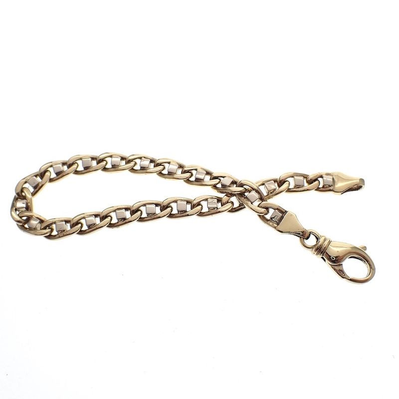 Image 5 of Two-tone gold navy link bracelet