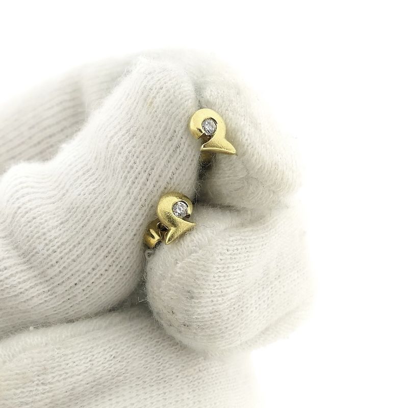 Image 5 of Gold stud earrings with zirconia