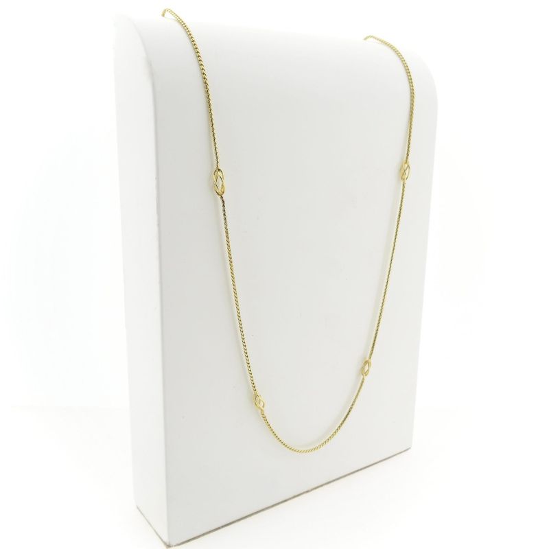 Image 3 of Gold long S-link necklace with love knots