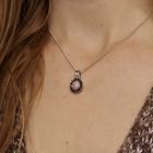 Image 7 of White gold entourage pendant with black diamond | 0.67 ct.