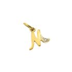 Image 4 of Gold pendant of the letter M with diamond | 0.015 ct.
