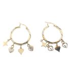 Image 8 of Two-tone gold earrings with charms and zirconia | Ø 23.0 mm