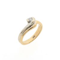 Gold ring with diamond; 0.10 ct.