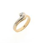 Image 1 of Gold ring with diamond; 0.10 ct.
