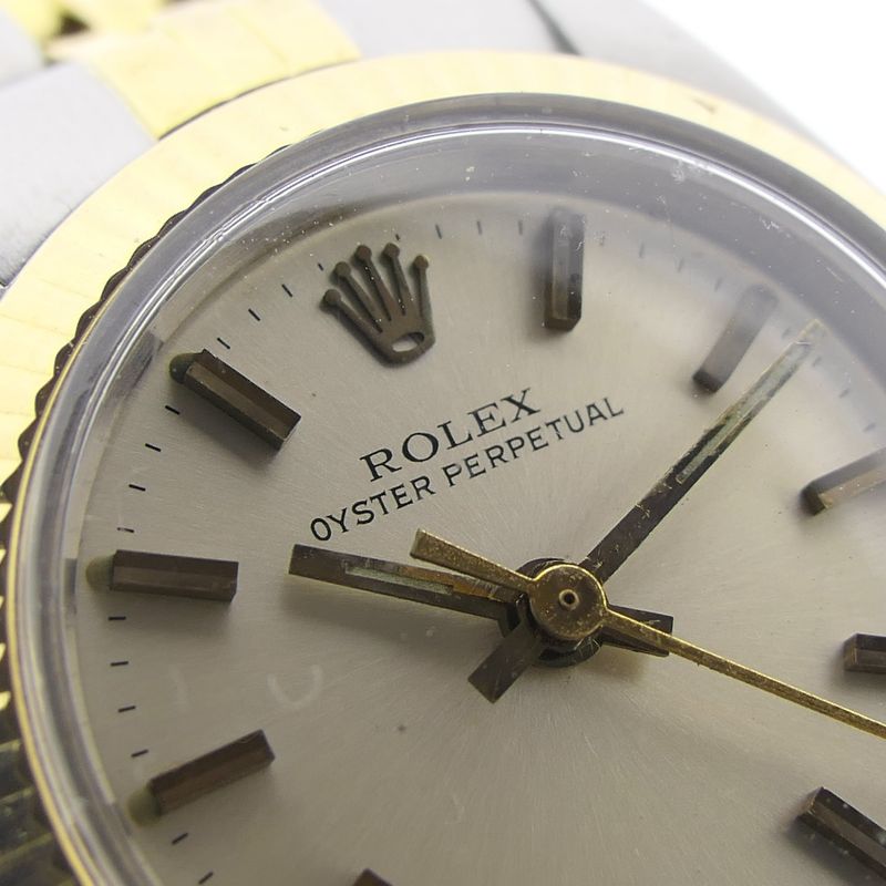 Image 12 of Rolex Oyster Perpetual 6719; Vintage 18k. goud/stalen dames horloge