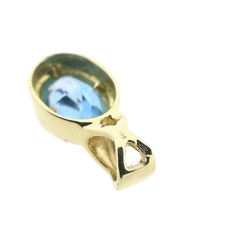 Image 8 of Gold minimalist pendant with topaz