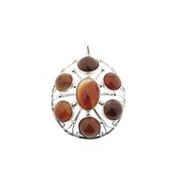 Silver pendant with carnelian