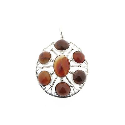 Image 1 of Silver pendant with carnelian