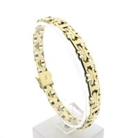 Gold flat king bracelet; Men | 22 cm