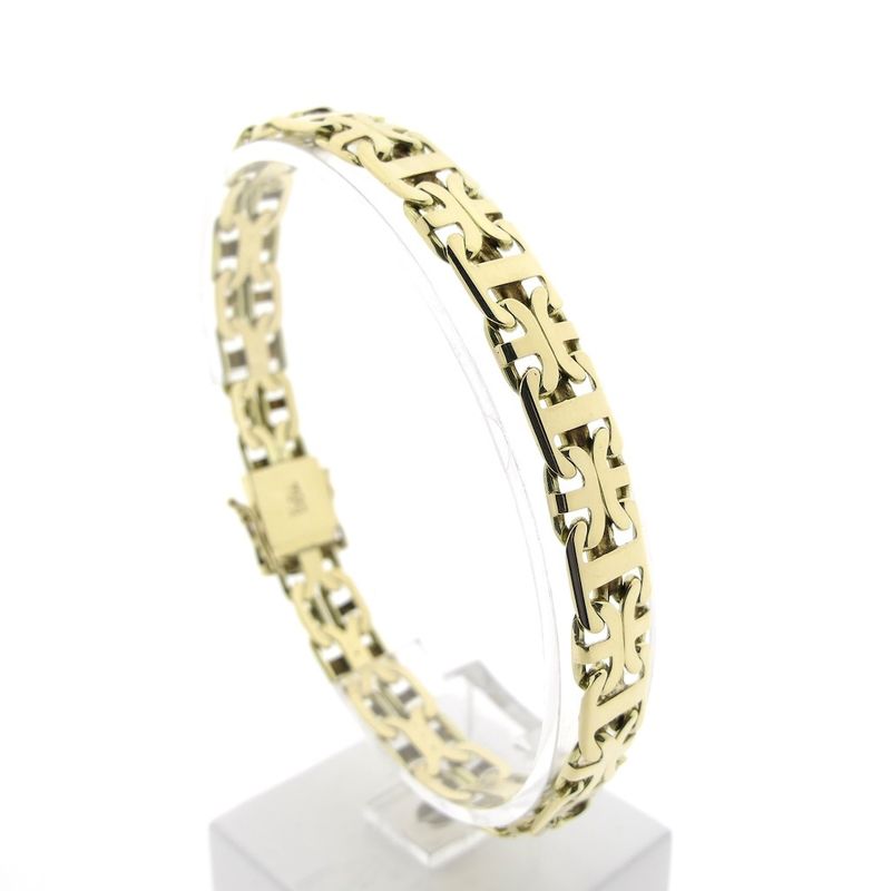 Image 1 of Gold flat king bracelet; Men | 22 cm