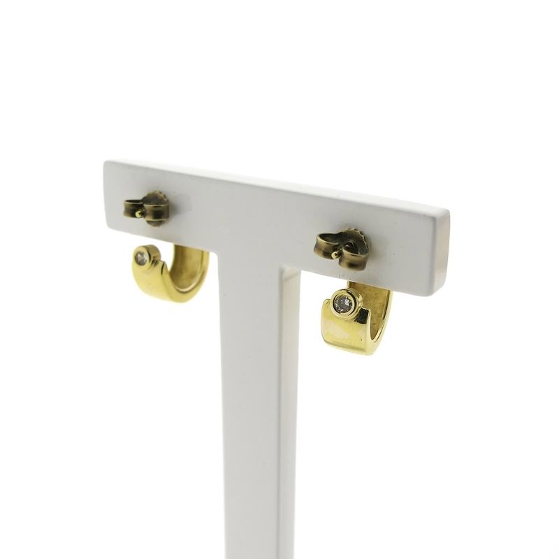 Image 4 of 9 carat semi-circular earrings with zirconia