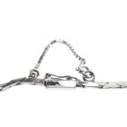 Image 8 of White gold cobra link necklace with triple opal and diamonds; Approx. 0.38 ct.