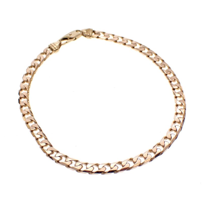 Image 4 of 9 carat two-tone gourmet link bracelet; 23 cm