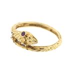 Image 5 of Gold ring; snake with ruby