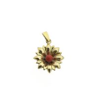 Gold pendant with blood coral