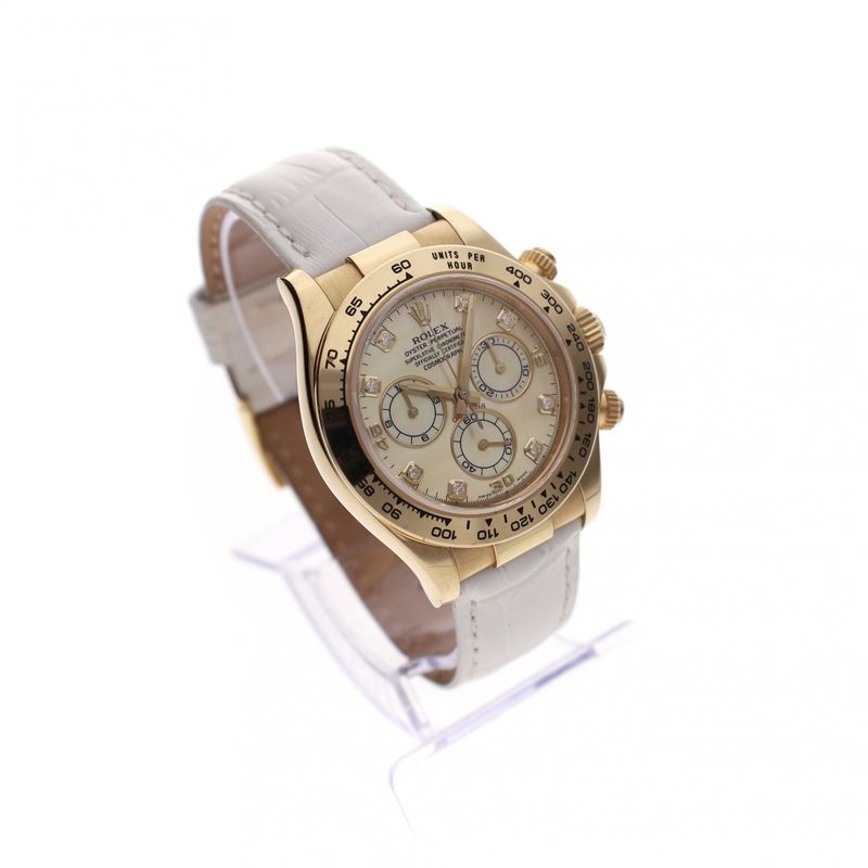 Afbeelding 15 van Rolex Daytona 116518 Mother of Pearl & Diamonds; 18ct. Gouden Heren Horloge (Full-Set 2010)