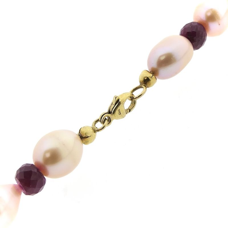 Image 7 of 9 carat pearl necklace with ruby