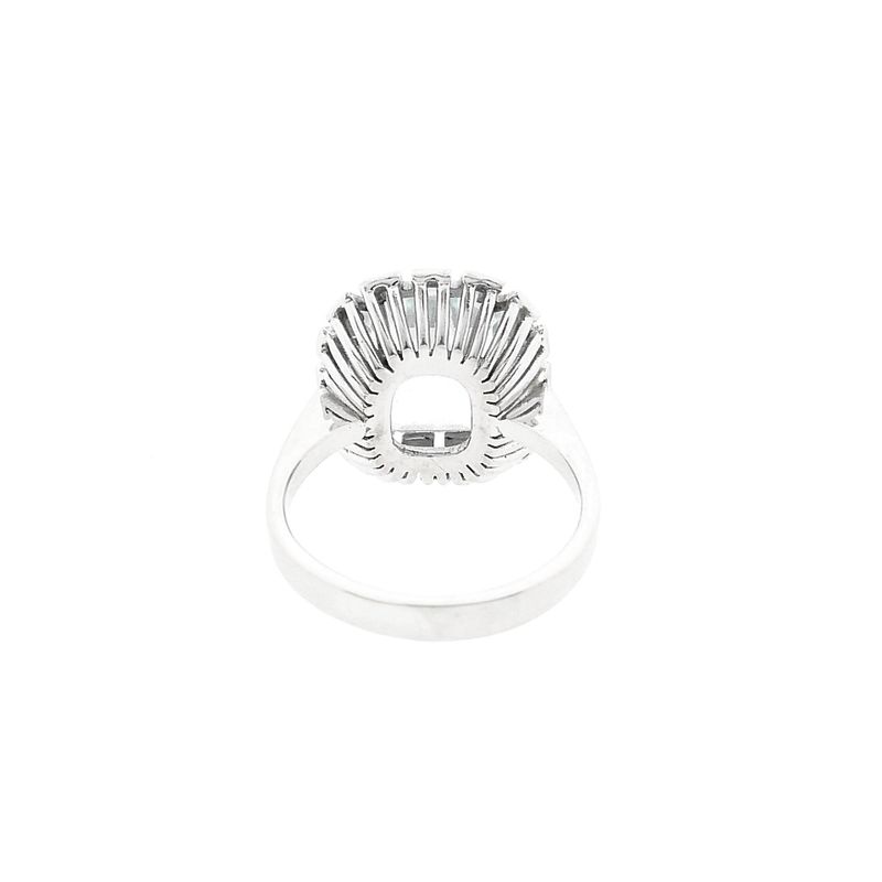 Image 6 of 14K White Gold Ring with Light Blue Zirconia; Size 17.5