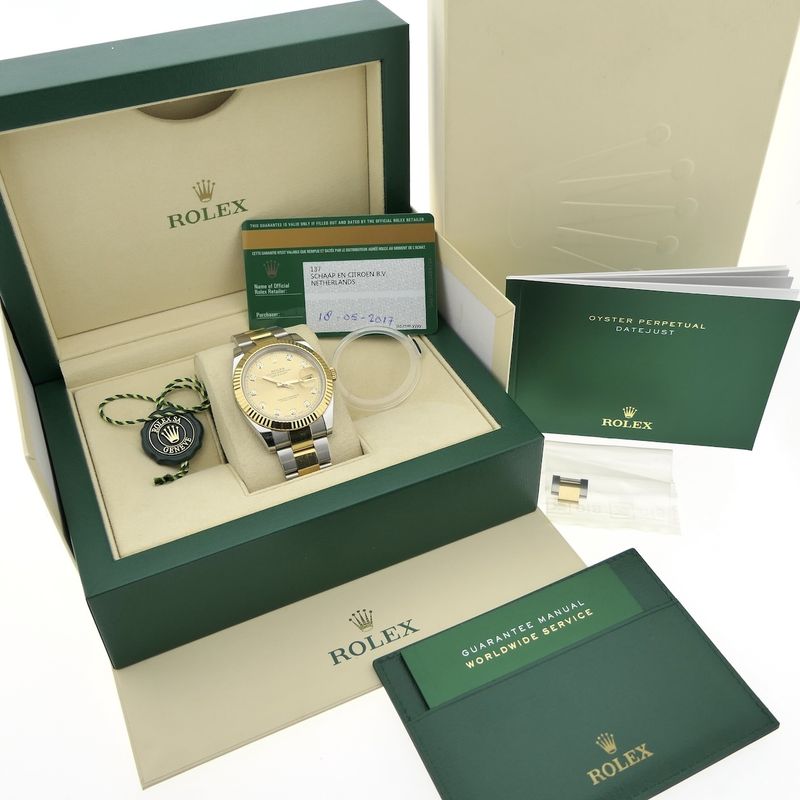 Image 19 of Rolex Datejust 41mm 126333; 18k gold/steel men's watch with diamonds