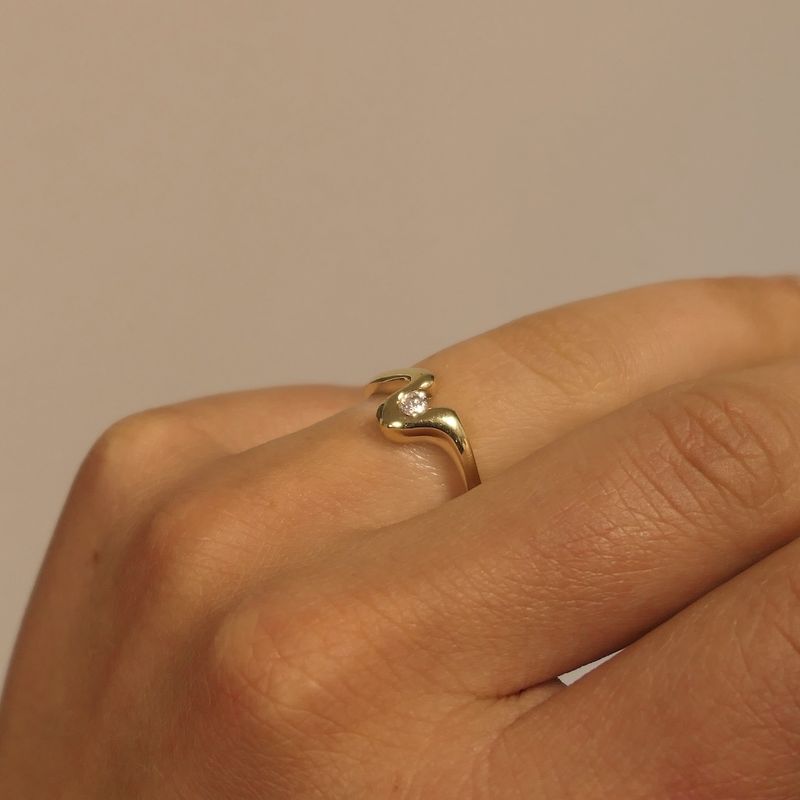 Image 10 of Gold ring with zirconia